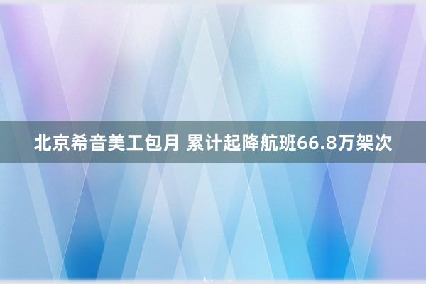 北京希音美工包月 累计起降航班66.8万架次