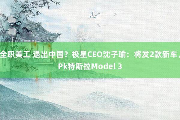 全职美工 退出中国？极星CEO沈子瑜：将发2款新车，Pk特斯拉Model 3